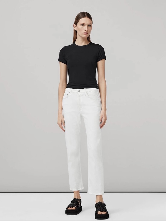 rag & bone Denim - rag & bone Harlow Mid-Rise Straight Jeans  Optic White Womens Size 26